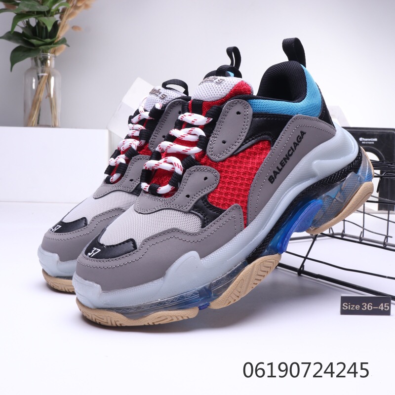Triple S Clear Sole Blue and white double